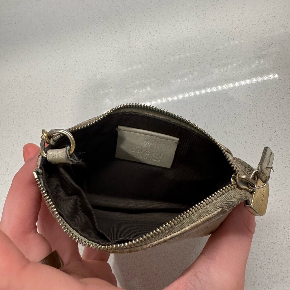 Gucci Cream Leather Key Chain Wallet Card Holder - Picture 7 of 8